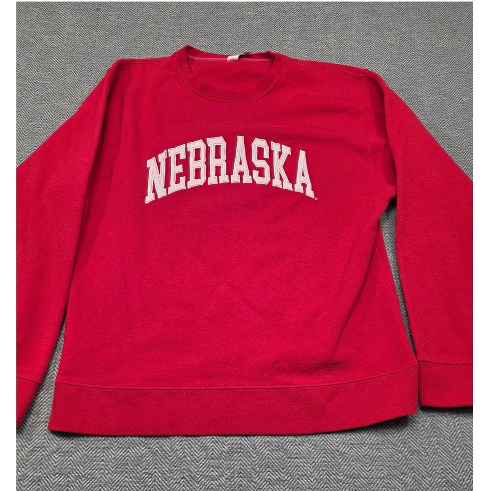 ZooZatz‎ Nebraska Cornhuskers Crewneck Sweatshirt Red Mens Large NCAA Pullover